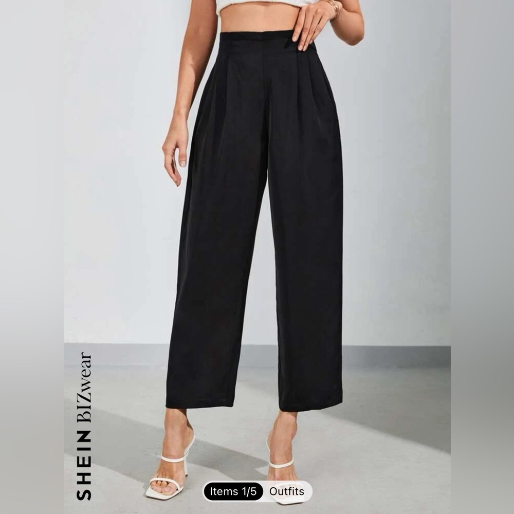 Shein small black high waisted business work pants
